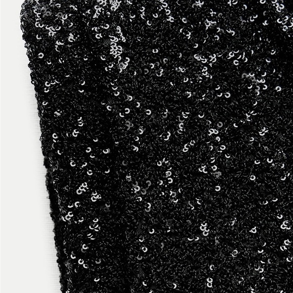 ZARA SHOULDER PADS SEQUIN DRESS BLOGGERES FAVORITE - Picture 13 of 14